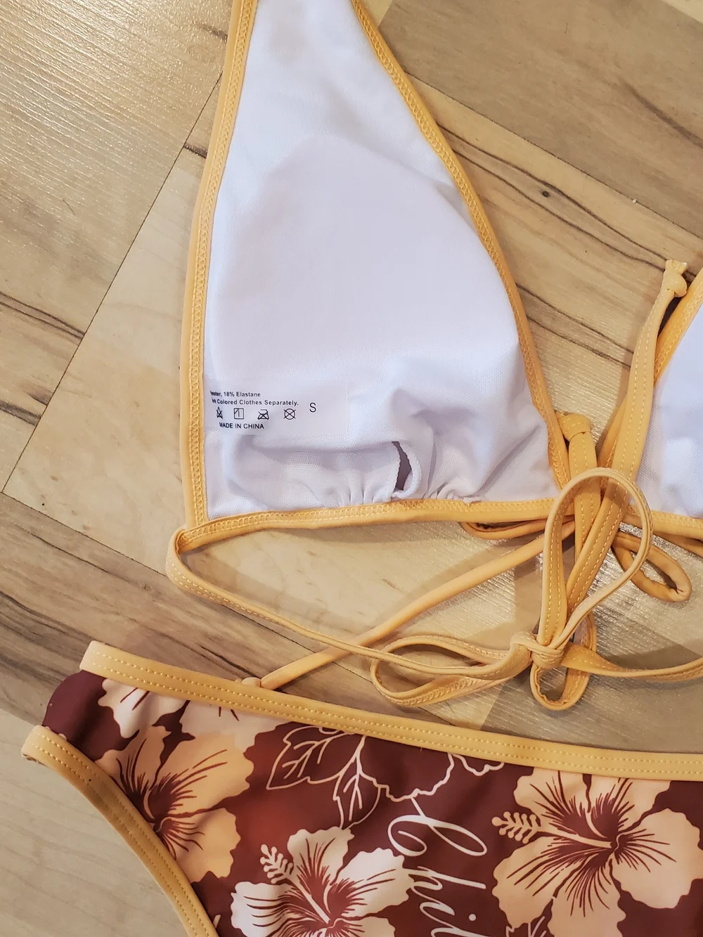 BRAND NEW 3 Piece Bikini Set Tropical Floral Print with Skirt Size SMALL